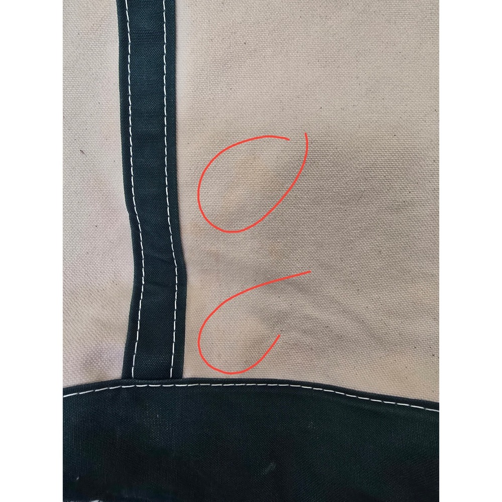 LL Bean Boat and Tote Canvas Bag Green Ginger Monogram Medium Open Top - Picture 4 of 8